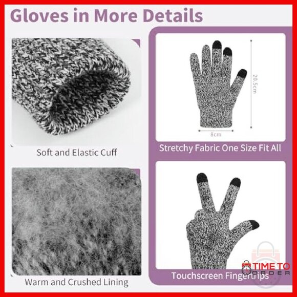 Winter Set: Beanie, Touchscreen Gloves, Long Scarf - 3-Piece Accessory Bundle main image 4